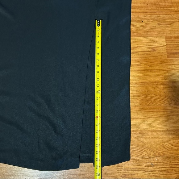 Vintage Jessica McClintock Gunne Sax Size 18W Black Ivory Lace Maxi Dress Slit - Picture 16 of 16